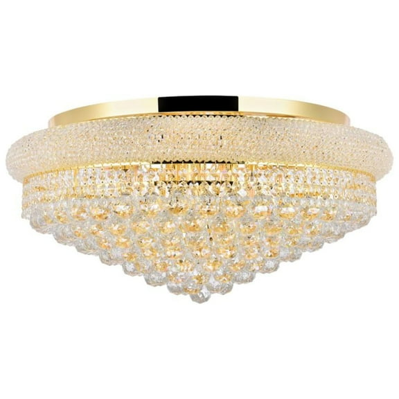 1800 Primo Collection Flush Mount D28in H13in Lt:15 Gold Finish (Royal Cut Crystals)