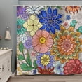thumbnail image 2 of Boho Floral Shower Curtain Colorful Mandala Flower Blossom Bath Curtain with Hooks Modern Farmhouse Country Shower Curtain for Bathroom Waterproof Fabric Home Decor 72Wx72L, 2 of 6