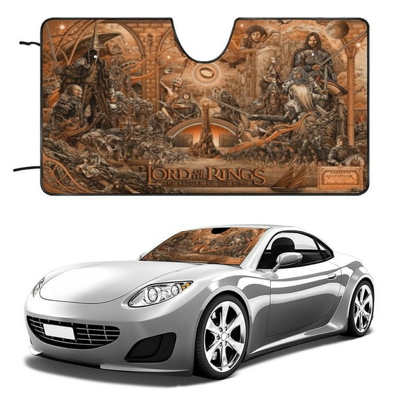 The Lord of the Rings Hobbits Windshield Shades Personalized 55"x30" Universal size,The Return of The King Sunshade Awning Foldable 1 Pack,Besetuui