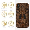thumbnail image 4 of Case Yard Wooden Case for iPhone-X Soft TPU Silicone cover Slim Fit Shockproof Wood Protective Phone Cover for Girls Boys Men and Women Supports Wireless Charging Wolf Face Full Design, 4 of 7