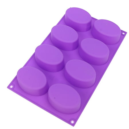 Meigar  8 Cavity Oval Silicone Cake Mold Pan ,Cylinder Silicone Mold for Chocolate Soap Cake  Pudding Cookie Making Food