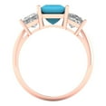 thumbnail image 4 of Three-Stone Engagement Ring for Women - 2.5ct Simulated Turquoise in 14K Rose Gold Promise Ring, 4 of 6