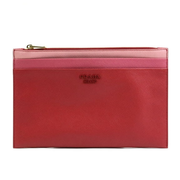 Pre-Owned PRADA clutch bag leather red x pink men's women's 1NG017 h30836a