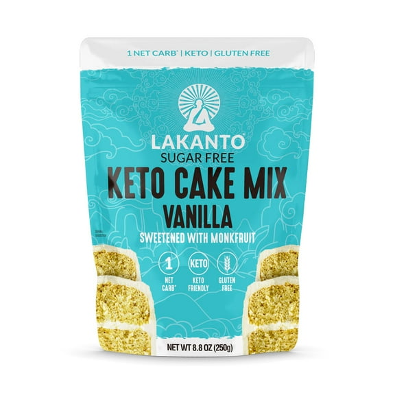 Lakanto Sugar Free Keto Cake Mix - Vanilla, Gluten Free, 1 Net Carb