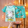 thumbnail image 1 of 8 (height95-108cm) horse-GreenSummer Pijamas para niños Pantalones superiores Conjunto de pijamas de oso de dibujos animados Ropa para niños y niñas Pijamas para bebés Camiseta de manga corta esquí esquí Gafas de esquí, 1 of 3