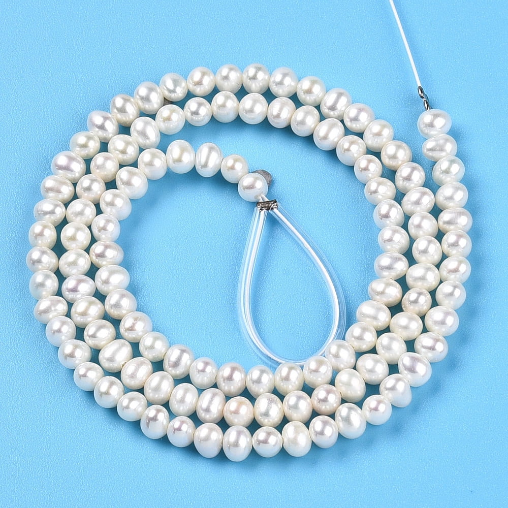 1strand Cultured Freshwater Pearl Beads Strands Potato Creamy White 3~4mm Hole: 0.5mm about 110~112pcs/strand 15.24~15.47''(38.7~39.3cm)