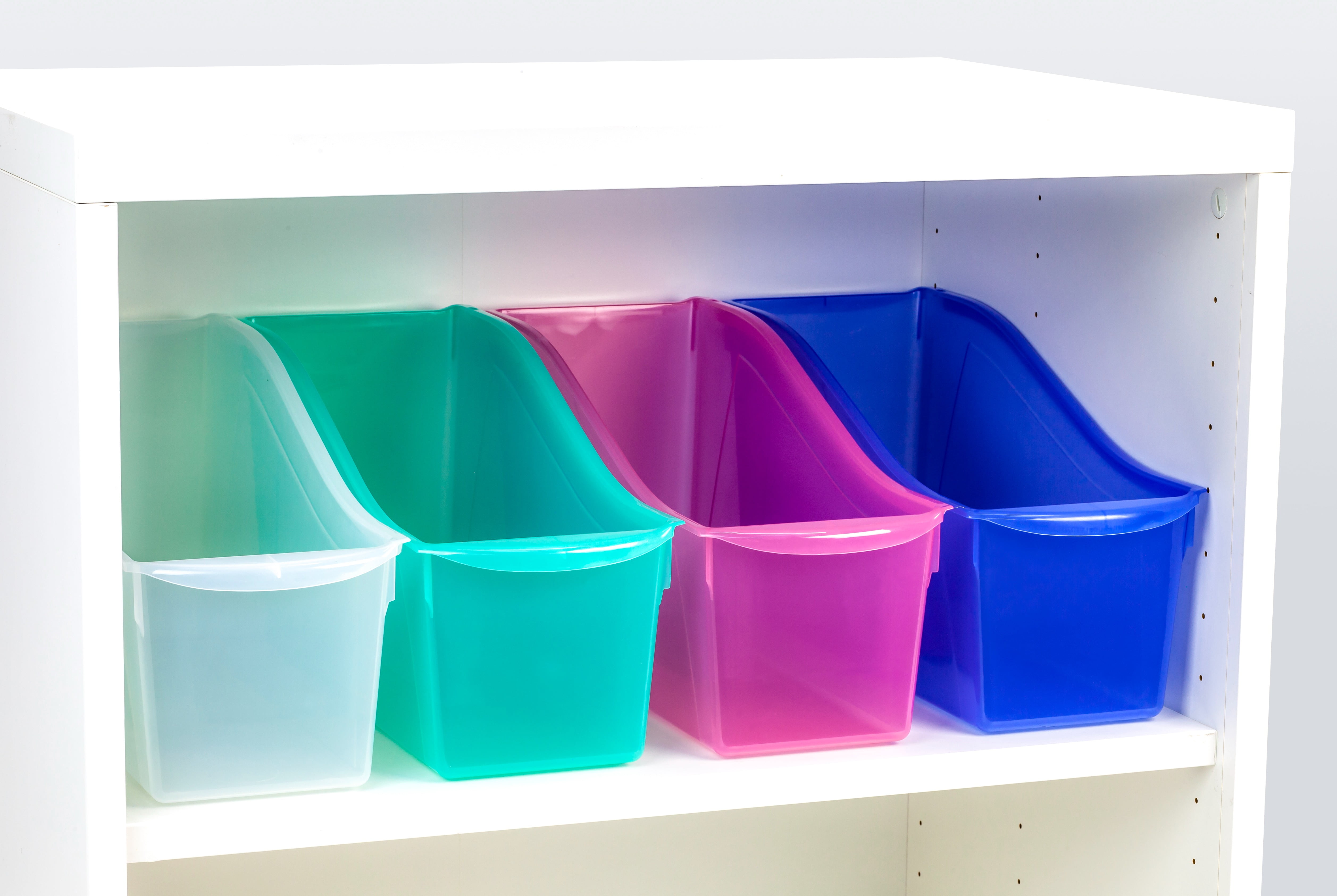 Pen+Gear Plastic Desktop Book Organzer Bin, Clear Green