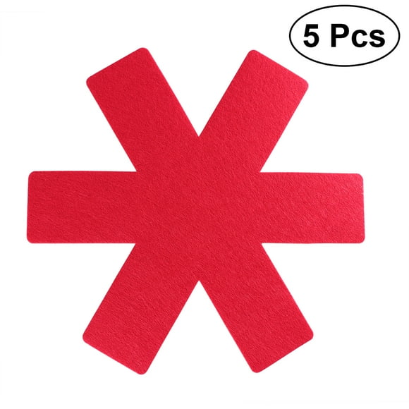 EeaseCA 5 Pcs Protecteurs de Casseroles et Poêles Gris Tampons de Séparation Premium pour Éviter les Rayures et Protéger les Surfaces pour Ustensiles de Cuisine (Rouge Vif)