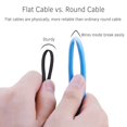 thumbnail image 3 of Konex (TM) Ethernet Cable Cat6 Flat 100ft Black, Network Cat 6 Patch Cable, Internet Cable With Snagless RJ45 Connectors, 3 of 4