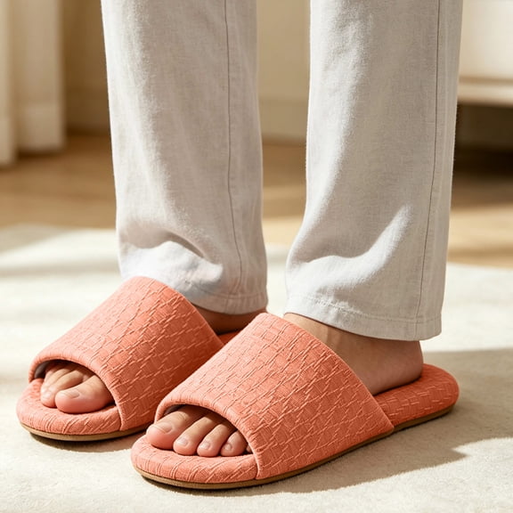 uublik Woman Slippers Open-Toe Slippers Soft Indoor Shoes Indoor/Outdoor Slippers, Orange