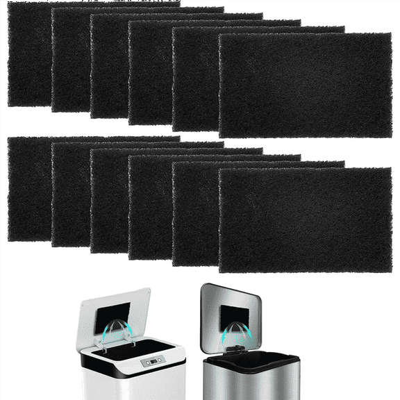 24Pack Trash Can Absorbing Filters, Activated Charcoal Purifying Deodorizer for Trash Cans, Compost Buckets-Rectangle