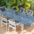 thumbnail image 2 of Vintage Morocco Table Cloths for 8 Foot Rectangle Tables, Traditional Tribal Abstract Geometric Blue Patio Waterproof Elastic Fitted Tablecloths, Washable Rectangular Table Cover for Camping, 2 of 8