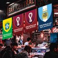 thumbnail image 5 of Bandera de la Copa del Mundo de Qatar 2022, decoración de fiesta de fútbol, ​​bandera colgante, suministros para fanáticos de la Copa del Mundo, bandera de tracción JAMW Sencillez, 5 of 5