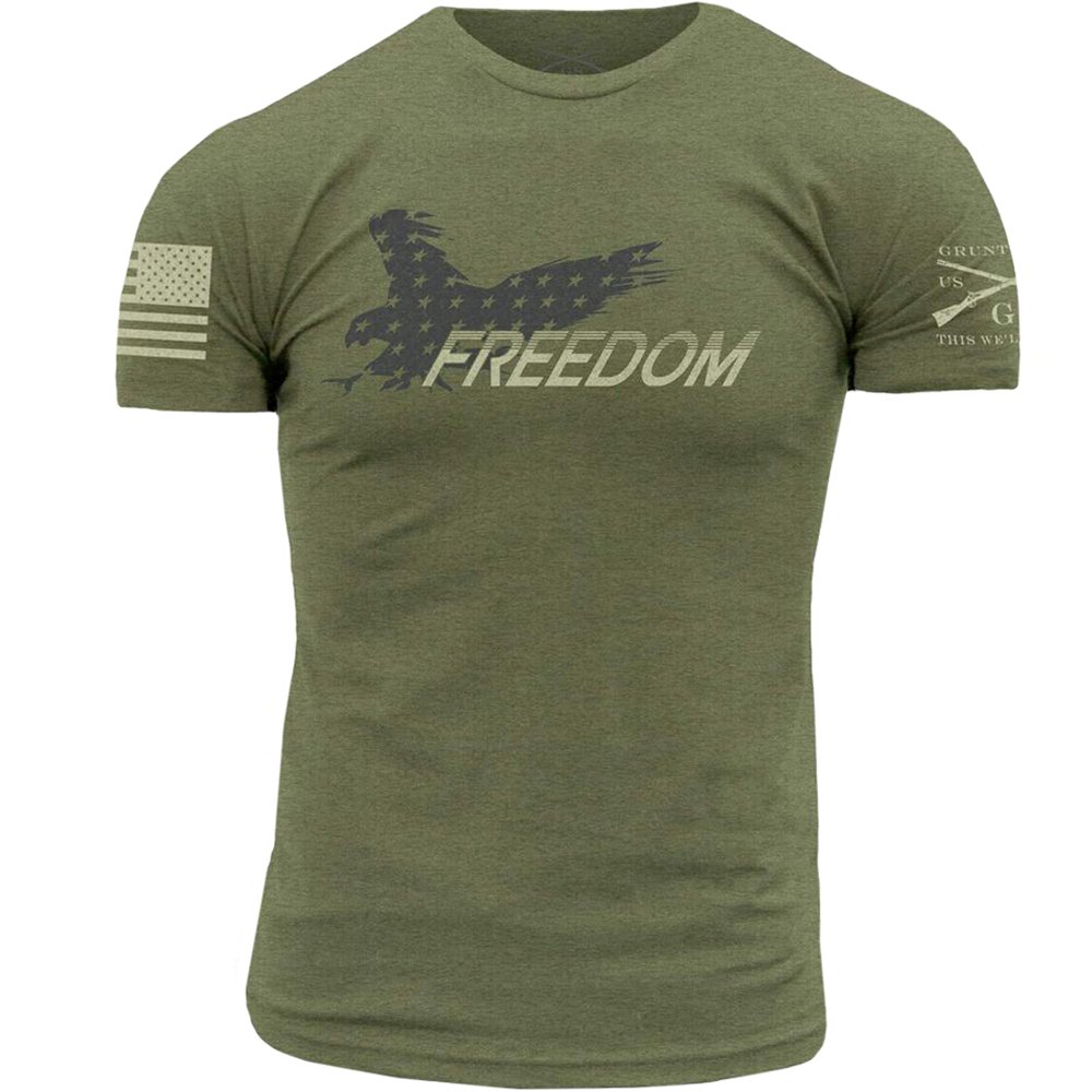 Grunt Style Grunt Style Eagle Of Freedom T Shirt 2xl Heather Army