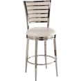 thumbnail image 1 of Hillsdale Rouen 43.75" Metal Mid-Century Counter Stool in Shiny Nickel/Ivory, 1 of 7