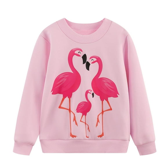 Sudadera NUBEEHOHO para Niñas Pequeñas, Manga Larga, Color Rosa Flamenco