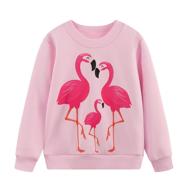 Sudadera NUBEEHOHO para Niñas Pequeñas, Manga Larga, Color Rosa Flamenco
