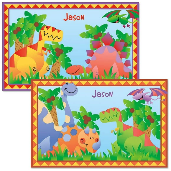 Personalized Kids' Dinosaur Placemat-Laminated, Easy Clean Placemat, 11'X 17"