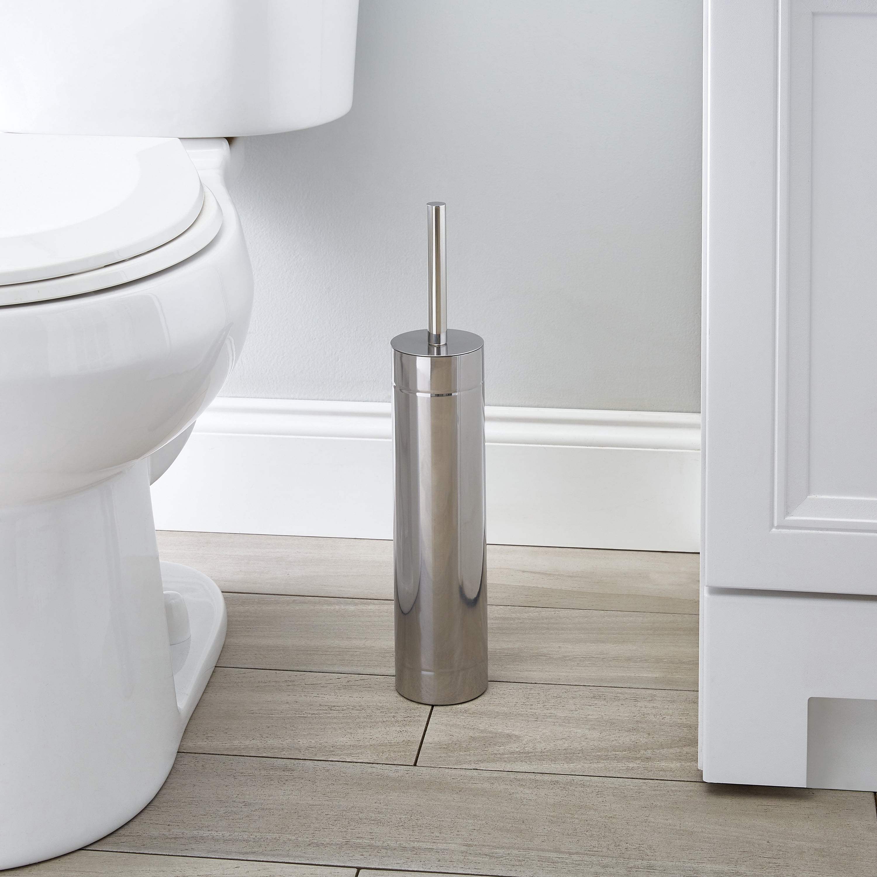 Bath Bliss Adult  Slender Toilet Brush with Weighted Base in Chrome