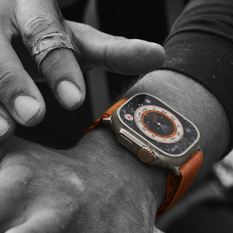Apple Watch Ultra [GPS + Cellular 49mm] Smart Watch w/Rugged Titanium Case  & Black/Gray Trail Loop M/L.