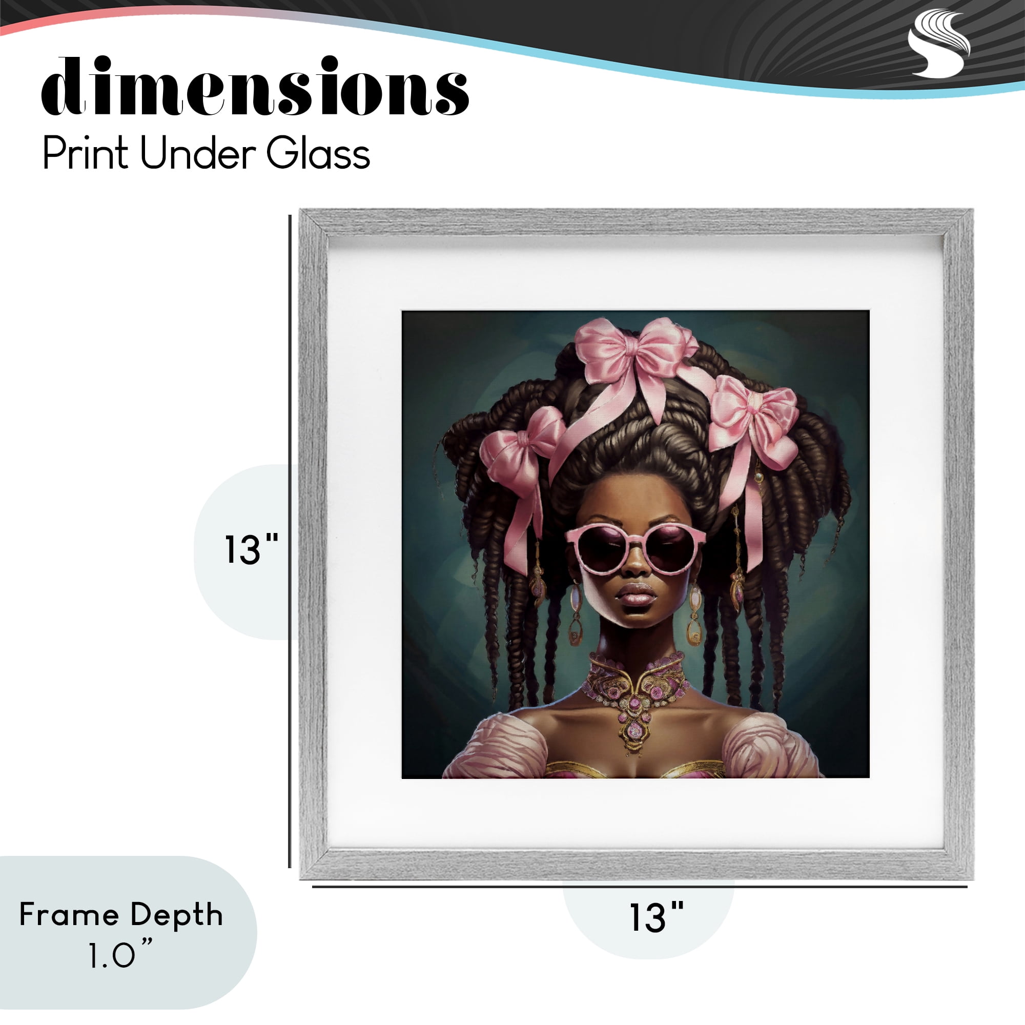 Stupell Industries Rococo Woman With Bows Gray Framed Print Under Glass, design by Grotto Studios