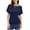Navy Blue, variant on Womens Casual T Shirts Dolman Short Sleeve Shirts Boat Neck Ruched Tops Summer Lightweight Tops