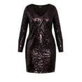 thumbnail image 4 of City Chic Women's Plus Size Bright Lights Long Sleeves Mini Dress, 4 of 5