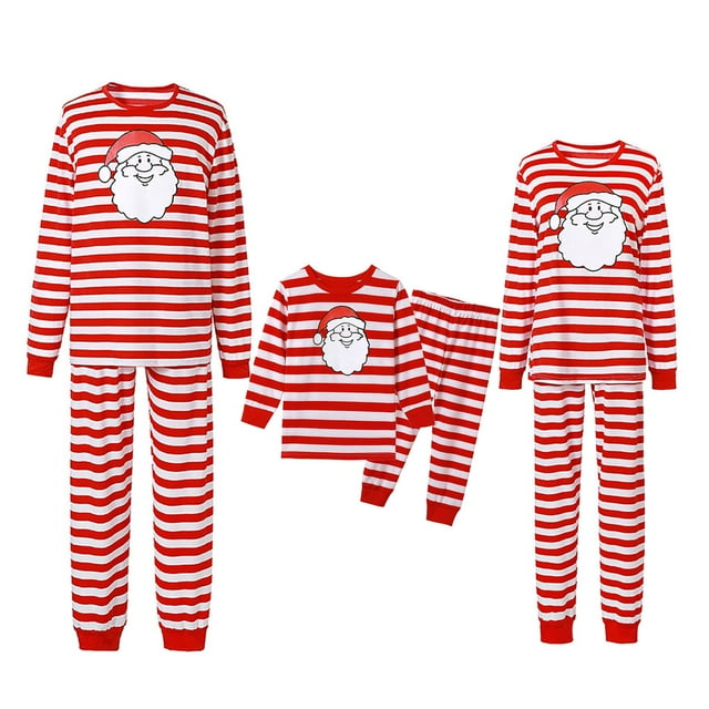 LSLJS Christmas Family Pajamas Matching Sets, Christmas Mom Printed Blouse Tops+Pants Family Matching Pajamas Set, Christmas Pajamas for Adults and Kids Holiday Xmas Sleepwear Set