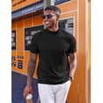 thumbnail image 2 of COOFANDY Mock Turtleneck for Men Short Sleeve Casual Stylish High Neck Fall Tops Stretch Sweater, 2 of 6