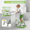 thumbnail image 5 of COOSEYA 2 in 1 Potty Training Toilet with Step Stool for Toddlers,Baby Seat with Splash Guard and Anti-Slip Pad (Frog/Green), 5 of 10