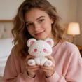 thumbnail image 6 of Cat Plush Toy, Cute Emo Style Stuffed Animal Doll, Soft Fluffy Kitten Plushie for Kids & Adults, Cartoon Cat Pillow for Home Decor & Gift White Bear, 6 of 9