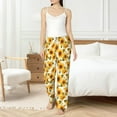 thumbnail image 2 of Haiem Modern Elegant Sunflower Women's Pajama Pants Ultra Lightweight Pjs Bottoms Sleepwear Bottom Pants With Pocket Drawstring-Large, 2 of 7