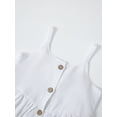 thumbnail image 4 of Toddler Kids Girls Cami Dress 12 24 Months 2T 3T 4T 5T Button-up Solid Color Cotton Linen Sleeveless Summer Casual Dresses, 4 of 9