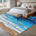 thumbnail image 4 of Coastal Ocean Large Area Rugs 5x8 ft Beach Dark Blue Waves Gradient Oil Painting Washable Rug Non Slip Indoor Carpet Absorbent Floor Mat for Living Room Bedroom Dining Room, 4 of 9