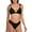 Black, variant on Women's Triangle Bikini Set V Cut Two Piece Swimsuit