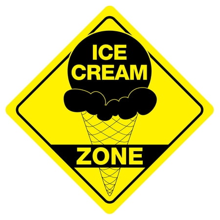 ICE CREAM ZONE Funny Novelty Carnival Xing Sign