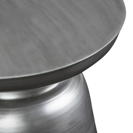 Simpli Home - Toby Round Contemporary Metal Accent Table - Silver