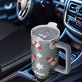 thumbnail image 6 of Gray Christmas Snowman Pattern Tumbler with Handle and Lid,40oz Double Wall Vacuum Insulated Tumbler,Cups Gift for Women and Men, 6 of 7