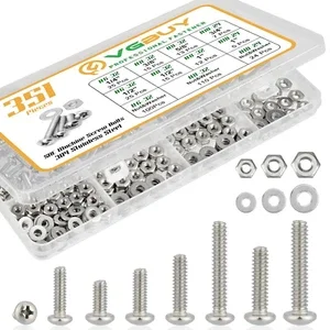 500Pcs Hardware Machine Screws Assortment Kit - Stainless Steel Bolts & Nuts