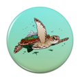thumbnail image 1 of Sea Turtle Flying Pinback Button Pin, 1 of 4
