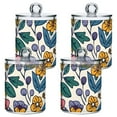 thumbnail image 2 of Colorful Flowers and Leaves Translucent Plastic Cans Storage Canisters with Lid Set of 2, 2 of 7