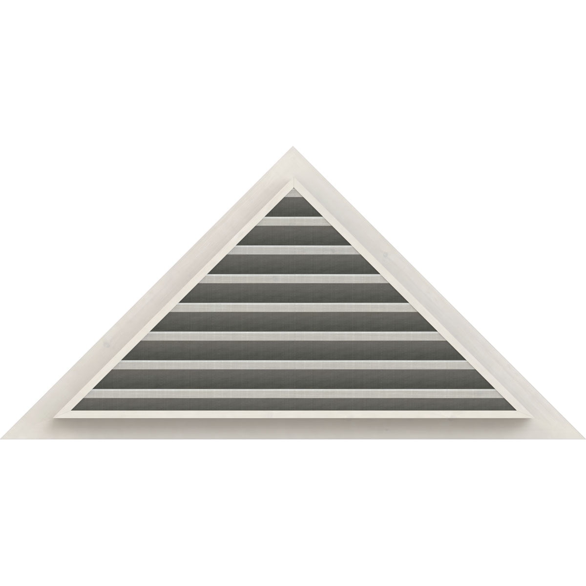 48"W x 22"H Triangle Gable Vent (60 7/8"W x 27 7/8"H Frame Size) 11/12 Pitch: Primed, Functional, Smooth Western Red Cedar Gable Vent w/ Brick Mould Face Frame
