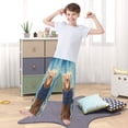 thumbnail image 4 of Iauyy Boys Pajama Pants for Boys-Cotton-Like Modal PJ Bottoms for Kids-Relaxed Fit-Soft Sleep Pants in Sizes 6Y-14Y (S-XL),Starlight and Moonlight, 4 of 8