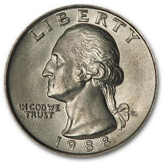 U.S. Mint Collectible 1988-D Washington Quarter Coins, Brilliant Uncirculated