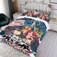 thumbnail image 3 of Gurren Lagann Conjunto de sábanas temático, trío de piezas, cómodo y amigable con la piel, diseño único, regalo de decoración para el hogar para familiares, amigos y fans,173cm *218cm, 3 of 6