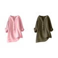 thumbnail image 1 of (2-Pack) Rinsvye Womens Solid Color Long Sleeve Mandarin Collar Blouse Women Clothing Timeless Design, 1 of 4