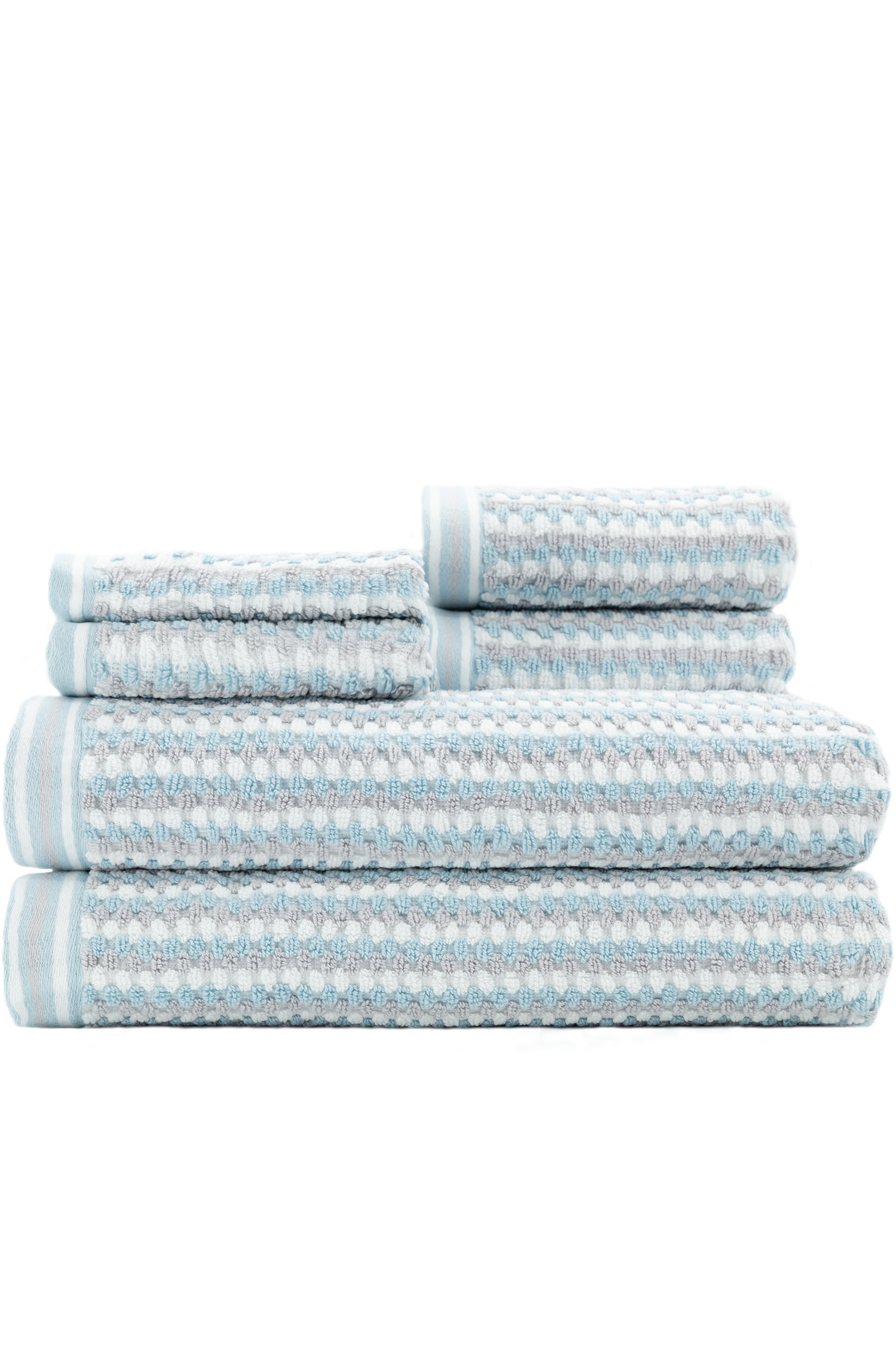 Caro Home Wakefield 6 Piece Sea Glass Grey 100 Cotton Caro Home Wakefield 6 Piece Sea Glass Grey 100 Cotton