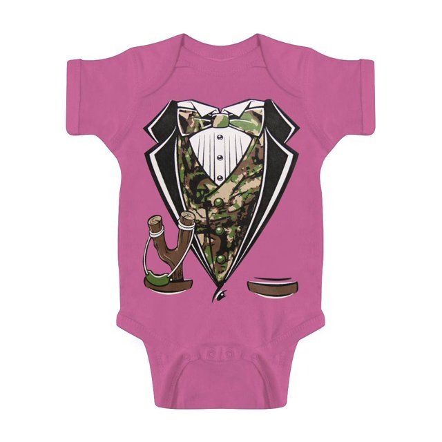 Body de Smoking Camouflage pour Tout-Petits - Framboise - 18 Mois