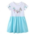 thumbnail image 2 of Emy Dola 2-7T Toddler Girls Cotton Dress Short Sleeve Cartoon Graphic A-Line Dresses for Little Kids - 1Pcs Butterfly, 2 of 7