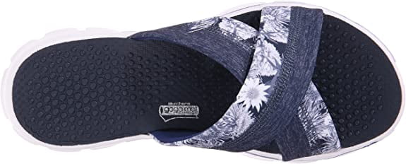 navy skechers flip flops